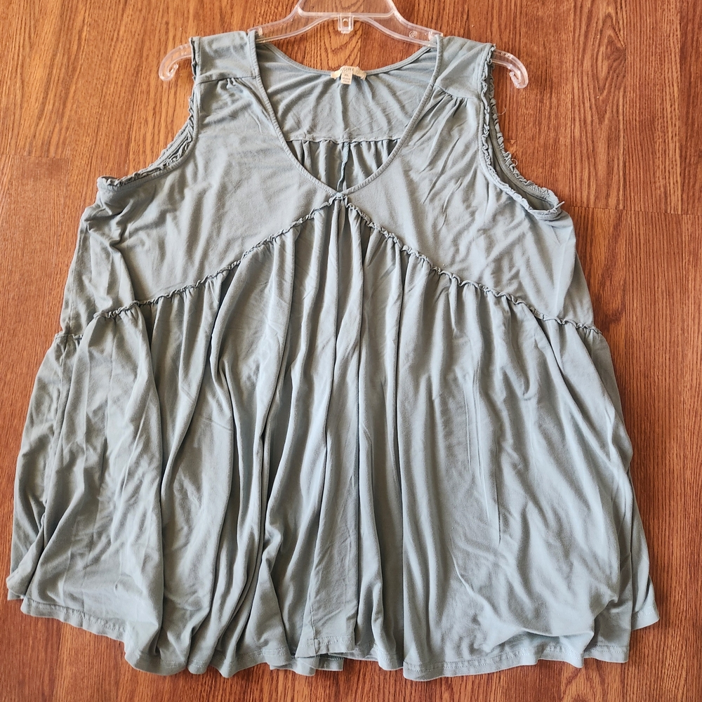 Kori Sage Green Flowing Tank Top